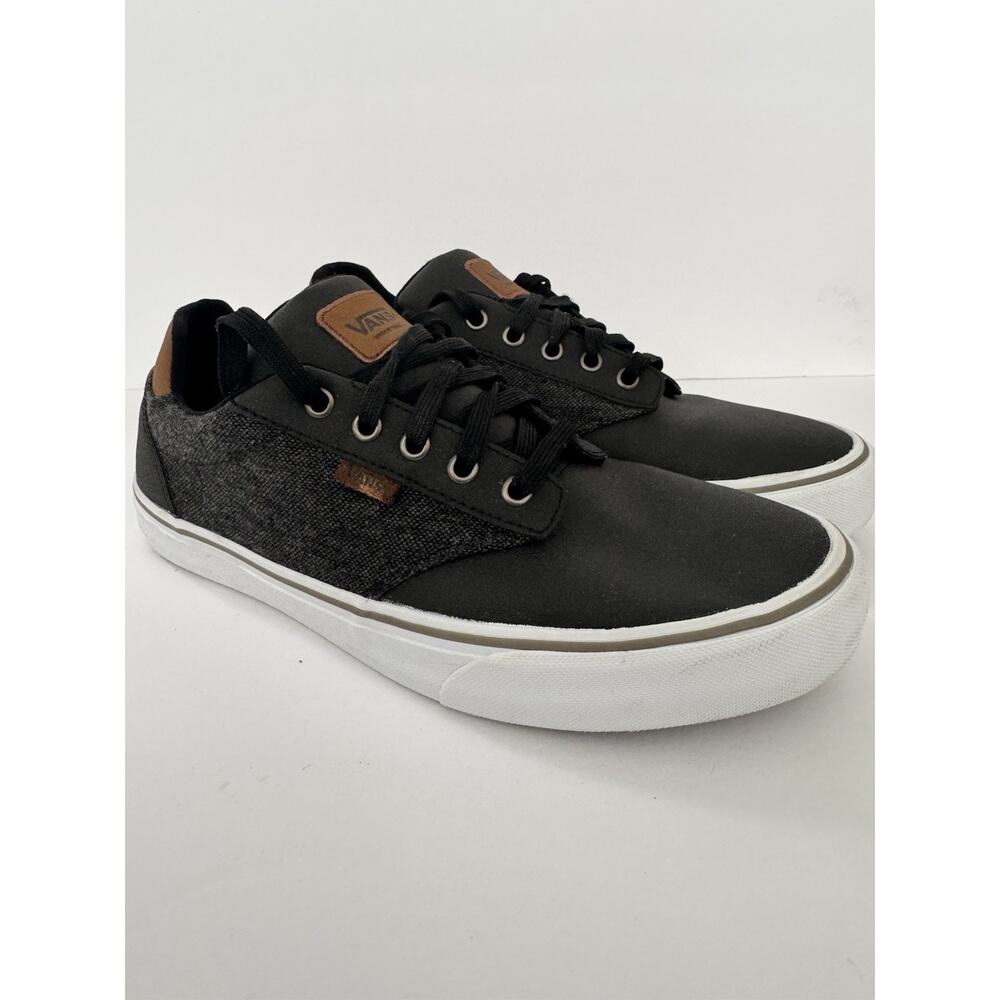 Vans Men's Size 10.5 Atwood Deluxe Comfort Skateboarding Black Gray Sneakers